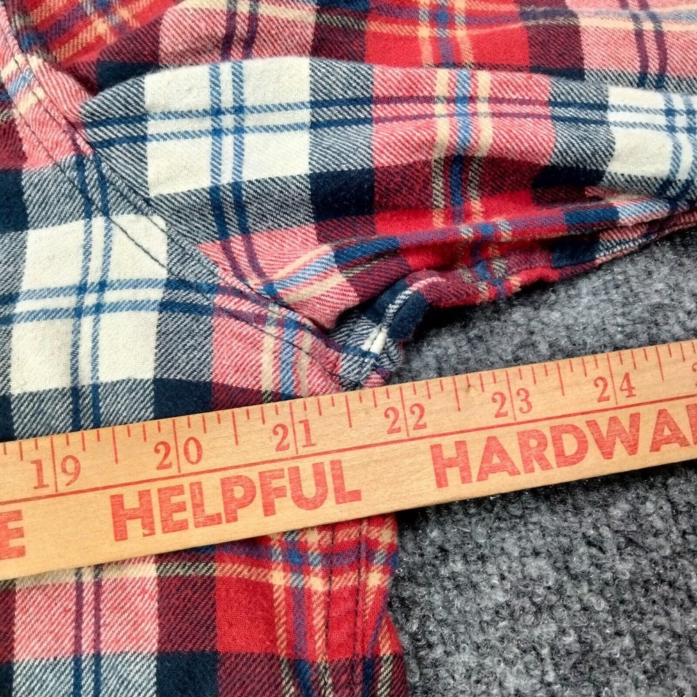 Marine Layer Shirt Mens L Red Cooper Plaid Long Sleeve Casual Button Up - Picture 8 of 11